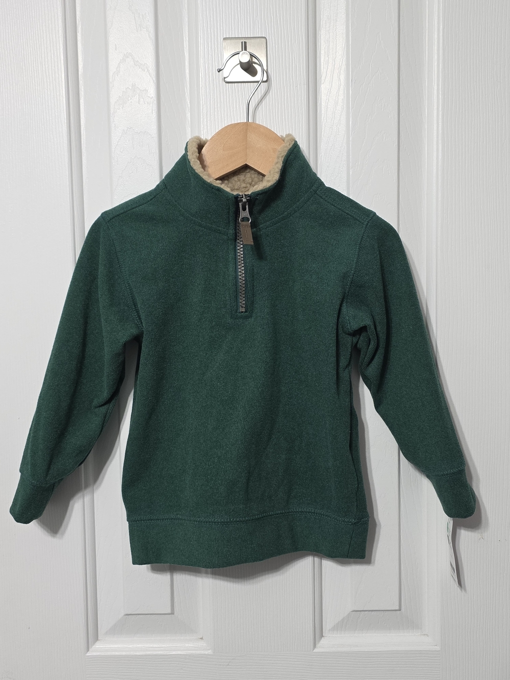Boys Green Quart Zip Sweater, 2t, Carters, NWT